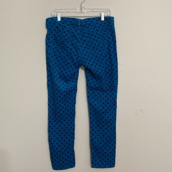 AG the Stevie Blue Polka Dot Pants corduroy women 29R slim straight Y2K retro - Picture 6 of 12